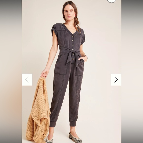 Anthropologie Pants - Anthropologie Women’s Huxley Utility Jogger Jumpsuit Black Size 12